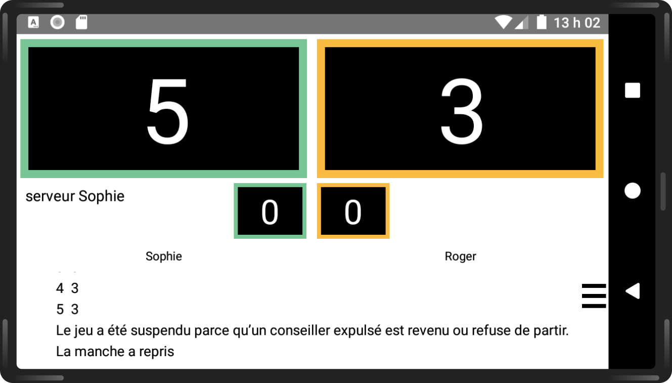 application de score tennis de table