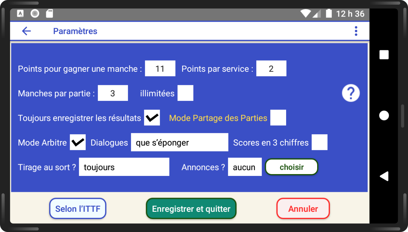 application de score tennis de table